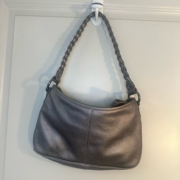 Elliott Luca Metallic Silver Rope Handle Hobo Y2K Hand Bag - Picture 4 of 11